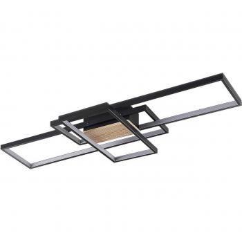 Plafón LED Lindby Emiljan, lámpara de techo atenuable de aluminio negro