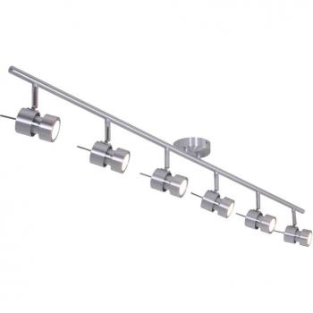 Barra de Proyector LED Natasja 6 Focos en Acero Cepillado Dimmable GU10
