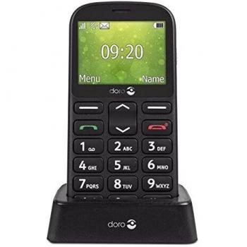 Doro 1361 Teléfono Móvil 2G para Mayores Dual SIM con Teclas Grandes, Botón SOS, Cámara y Base de Carga [Versión Española]