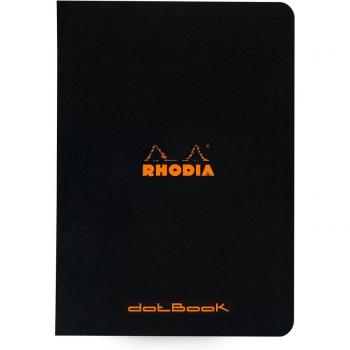 Cuaderno A5 Rhodia Classic Dot Negro - Bloc de notas con tapa dura y papel de puntos, tamaño 14,8x21 cm