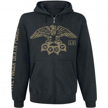 Five Finger Death Punch LV Crest Sudadera Capucha con Cremallera Negro XL