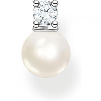 Thomas Sabo Charming Sterling Silver Delicate Pearl Single Ear Stud H2214-167-14 - Earring, Sterling Silver, Pearl, Zirconia, Female