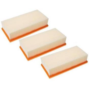 Set de 3 Filtros Plisados Planos Compatible con Kärcher IVC 60/24-2 Ap Aspiradora Industrial, Seco/Húmedo - Elemento Filtrante - Vhbw