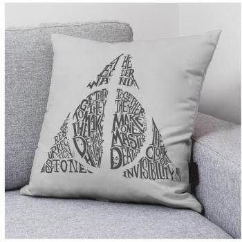 BL BELUM | Funda cojín Harry Potter - Diseño de las Reliquias de la Muerte en Algodón 100% orgánico de 50x50cm