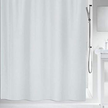 Cortina de Ducha MAYA 180x200 cm Gris - Poliester 100%, Antimoho, Lavable a 30°