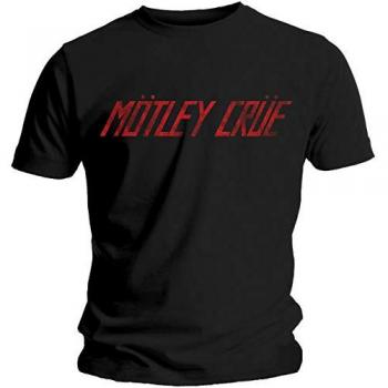 Mötley Crüe Distressed Logo T-Shirt - Black - XXL - 100% Cotton, Jersey