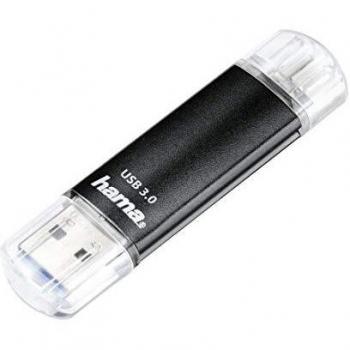 Memoria USB Hama Laeta Twin 64 GB, USB 3.0, Tipo A y Micro-USB, Velocidad de lectura 40 MB/s, Negra