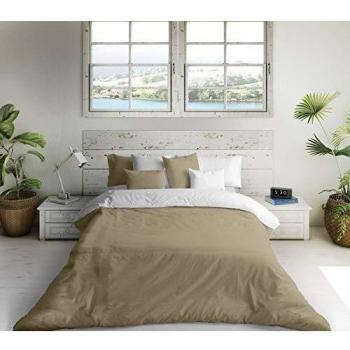 NATURALS Funda nórdica Bicolor Reversible Cama 180 cm Lino 17 / Blanco