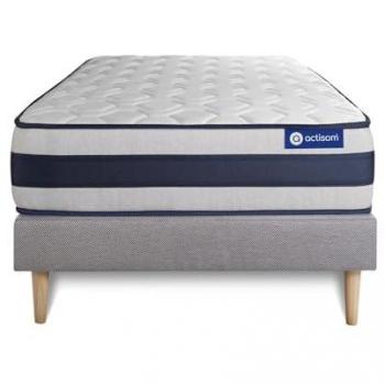 Actisom - Somier gris + Colchón con látex y espuma viscoelástica 90 x 200
