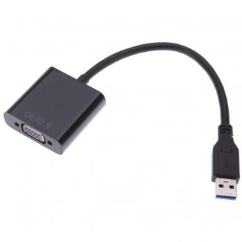 TOOGOO(R)USB 3.0 a VGA Adaptador Multi-pantalla convertidor Tarjeta Externa Aceleradora de Video(negro)