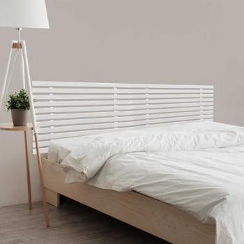 Cabecero de Madera Reciclada DM Estilo Japonés para Cama Palets (160cm, Blanco Sólido, Herrajes Incluidos) - Dhome