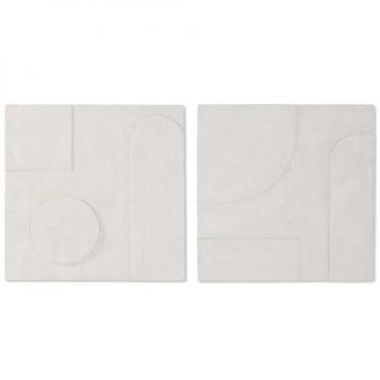 Decoración de Pared Home ESPRIT Blanco Moderno Decapé 80 x 6 x 80 cm (2 Unidades)