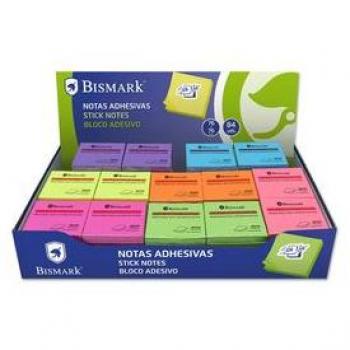 NOTAS ADHESIVAS NEON 76X76 BISMARK VARIOS COLORES