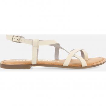 Gioseppo Sandalias Off-White de Piel con Tiras Finas para Mujer Coursan - Cómodas y Elegantes, Sandalias planas de mujer de piel con tiras cogidas al dedo