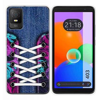 Funda de Silicona Transparente Personalizada para TCL 403 con Diseño Zapatillas 06