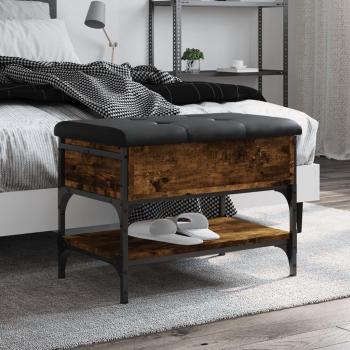 Banco zapatero de madera multicapa roble ahumado 62x42x45 cm