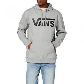 Vans Classic II Hoodie - Cement Heather/Black - XL - Regular Fit, 70% Cotton, 30% Polyester
