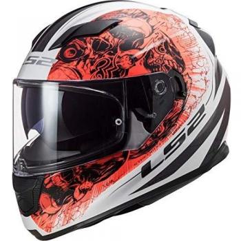 LS2 Casco integral para moto Stream Evo Throne blanco naranja XXL