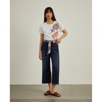 Pantalón culotte denim con cinturón Lion of Porches