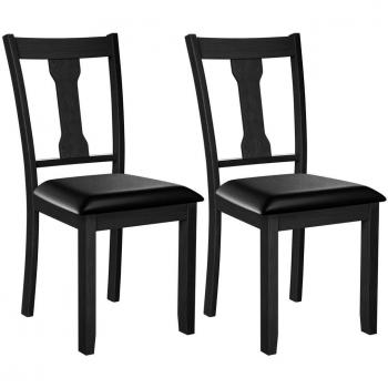 Dining Room Chairs with Rubberwood Frame & Upholstered Padded Seat (Set of 2) - Dining Room Chair BK