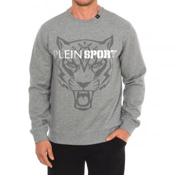 Plein Sport Men's Long-Sleeved Crew-Neck Sweatshirt - Grey, Size Small