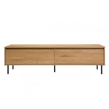 Mueble TV Aragon 160 cm con acabado de roble claro y 2 cajones