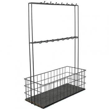 Mini bar independiente de metal negro con 16 ganchos estilo industrial, talla única - THE HOME DECO FACTORY