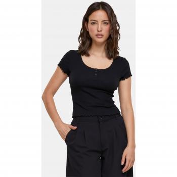 Urban Classics Women's Black Ribbed Babylock T-Shirt XS to 4XL