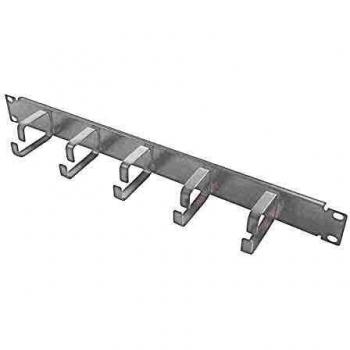 Panel de gestión de cables LogiLink OR101G 19 con 5 bucles de acero, 1U, color gris
