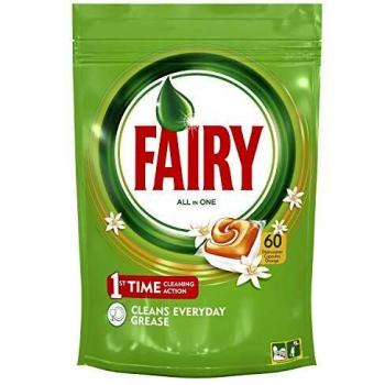 Fairy Todo En 1 Cápsulas de Lavavajillas Naranja, Pack de 60 unidades