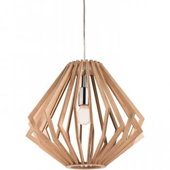 Lámpara colgante Cadiz de madera natural con 1 bombilla E27, diámetro de 37,5 cm