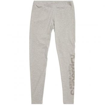 Superdry Rhine Stone Logo Legging, Mallas de Entrenamiento para Mujer, Gris