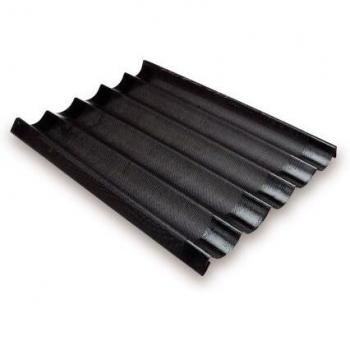 Lacor - 67105 - Molde Silicona Baguette 5 Cavidades - Negro