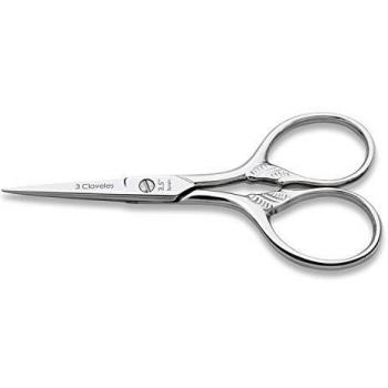3 Claveles Tijera de Bordar Cuerno de la Abundancia, 3.5, Acero Carbono, Gris, 9 cm