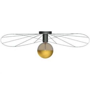 Luminaria para techo o pared Eskola 70 Negro E27 Semi Acero 1 Bombilla LED 12,4cm