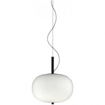 Lámpara colgante de techo LED Ilargi Fresno Oscuro Cristal 55 cm, forma de globo, ceniza oscura, blanco mate, atenuación Dali, 1880 lm, 2700 K