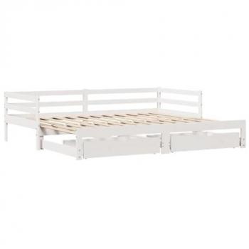 Sofá Cama Nido con Cajones sin Colchón Blanco 80x200 cm