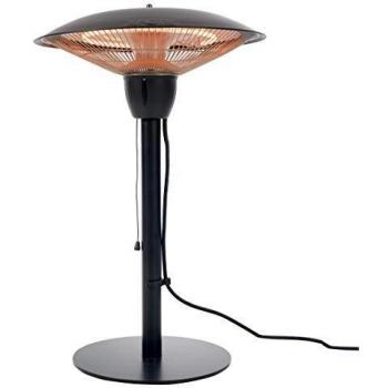 Sunred Calefactor de Sobremesa Halógeno Negro 1500 W Estufa Porche Exterior