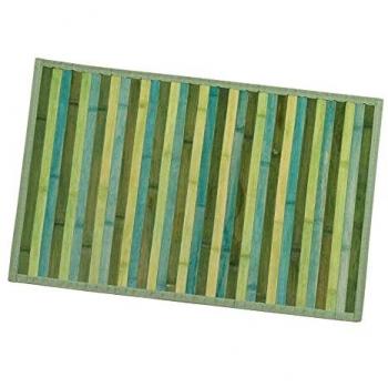Alfombra de Bambú Antideslizante Verde 50x175 cm para Cocina, Baño y Dormitorio - Estera Degradé y Mantel Individual