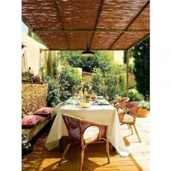 Cercado de Mimbre Natural 1,5x5m - Protección y Cerramientos para Jardín
