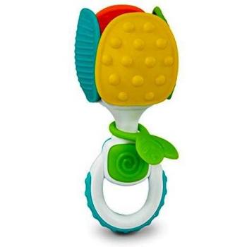 Sonajero Flor Clementoni para Bebés con Diseño Colorido y Texturas Estimulantes