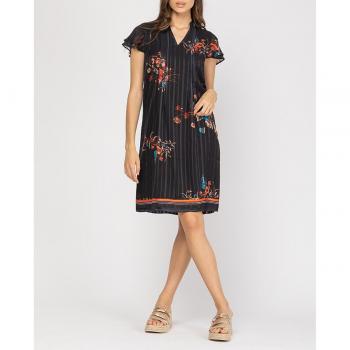 Vestido corto con pliegues delanteros Niza
