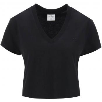 Courrèges Twisted T-Shirt Mini Dress - M Black, Female, White, Size: M, Embroidered Logo Detail T-Shirt Dress