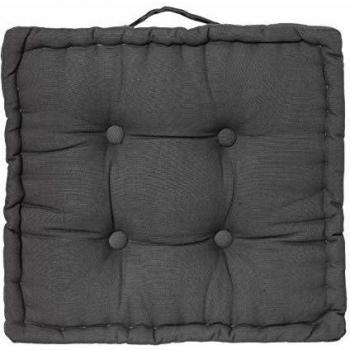 Cojín de suelo - Pack de 2 - 40 x 40 cm - Gris oscuro - Fibra natural