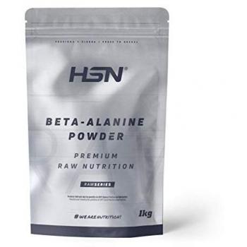 Beta Alanina en polvo de HSN | Suplemento para Mejorar Rendimiento Deportivo | 100% Pura | Sabor Natural | 1 Kg = 500 Tomas por Envase | 4000 mg de Beta-Alanina por