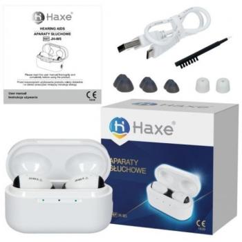 Audífonos con batería HAXE JH-W5 - Aparato auditivo recargable, diseño ergonómico, conectividad Bluetooth, control de volumen ajustable, duración de batería prolongada, reducción de ruido ambiental