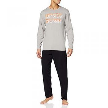 Athena Eco Juego de Pijama, Gris Bas Noir, M para Hombre