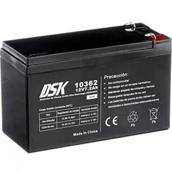 DSK Batería Plomo AGM Sellada VRLA Alta Descarga 12V 7,2Ah Ideal para UPS SAI, Vehículos Eléctricos Infantiles, Patinetes Eléctricos.