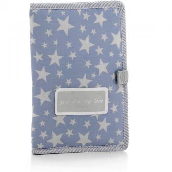 Cambrass - Portadocumentos bebé – carpeta para guardar documentos del bebé – Funda para cartilla sanitaria – libro de nacimiento con bolsillos - Celeste 3x17x25 cm