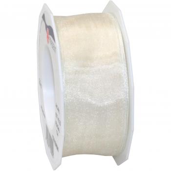 Präsent Sheer - Cinta de organza, color crema